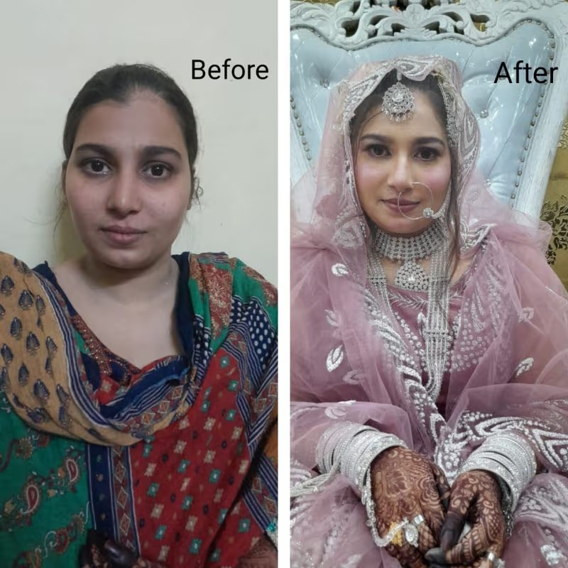 Soft rose bridal transformation